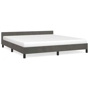 vidaXL Giroletto senza Materasso Grigio Scuro 160x200 cm Velluto