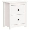 vidaXL Comodino Bianco 50x35x61,5 cm in Legno Massello di Pino