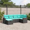 vidaXL Set Divano da Giardino 6 pz con Cuscini Grigio in Polyrattan