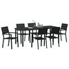 vidaXL Set da Pranzo per Giardino 7 pcs Nero