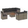 vidaXL Set Divano da Giardino 9 pz con Cuscini Grigio in Polyrattan