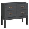 vidaXL Mobile Consolle Grigia 90x40x78 cm in Legno Massello di Pino