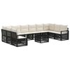 vidaXL Set Divano da Giardino 11 pcs Nero polyrattan