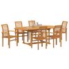vidaXL Set da Pranzo per Giardino 7 pcs Marrone Legno di teak solido