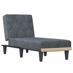vidaXL Chaise Longue in Velluto Grigio Scuro