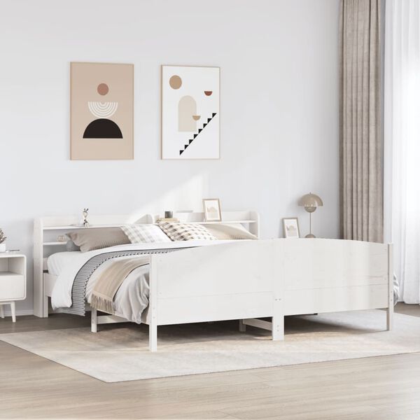 vidaXL Letto senza Materasso Bianco 180x200 cm Legno Massello di Pino