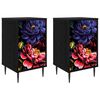 vidaXL Armadio da Notte KIEL 2 pz Rovere Nero 36 x 33 x 61 cm