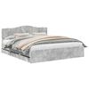 vidaXL Struttura del letto con cassetto Grigio cemento 200 x 200 cm