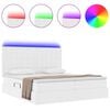 vidaXL Letto con contenitore e LED Bianco Puro 180 x 200 cm