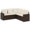vidaXL Set Divano da Giardino 5 pz con Cuscini Marrone in Polyrattan