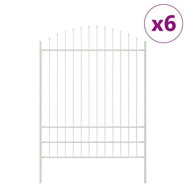 vidaXL Recinzione per Giardino 6 pcs Bianco 170 x 225 cm