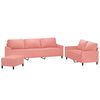 vidaXL Set di Divani 3 pz con Cuscini rosa in Velluto