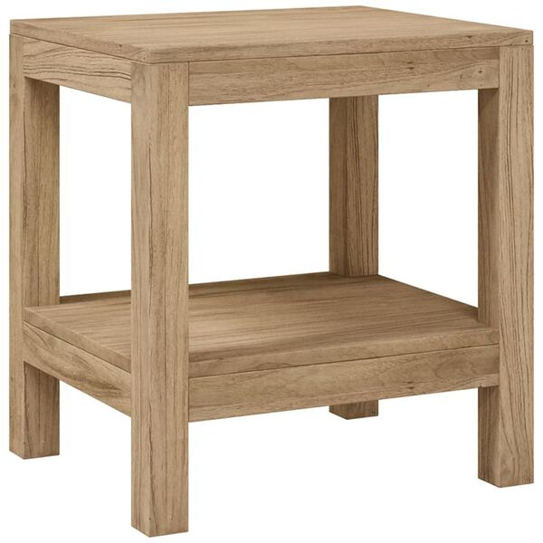vidaXL Tavolino da Bagno 45x35x45 cm in Legno Massello di Teak