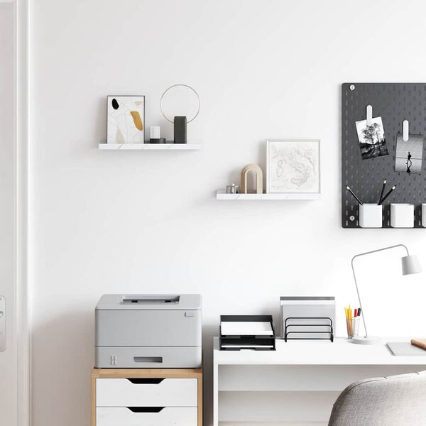 vidaXL Scaffale da parete 2 pcs Marmo Bianco 40 x 9 x 3 cm