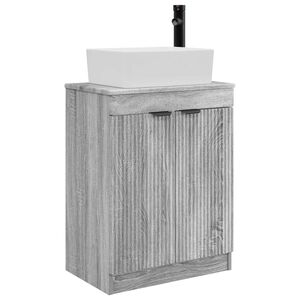 vidaXL Mobile da bagno con lavabo Sonoma grigio 54 x 35 x 83 cm