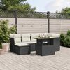 vidaXL Set Divani da Giardino con Cuscini 7pz Nero Polyrattan