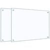 vidaXL Paraschizzi per Cucina 2 pz Trasparente 70x50cm Vetro Temperato