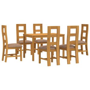 vidaXL Set da pranzo 7 pz Grigio Legno di Quercia Massello