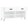 vidaXL Panca Porta Scarpe Bianco Lucido 102x35x55 cm Legno Multistrato