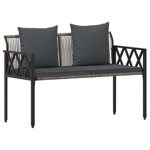 vidaXL Panchine da esterno 2 -Seater 116 x 56 x 75 cm polyrattan