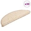 vidaXL Tappetini per scale 30 pz 56x17x3 cm Crema Semicircolari