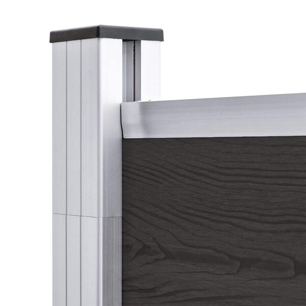 vidaXL Pannello di Recinzione in WPC 175x186 cm Nero