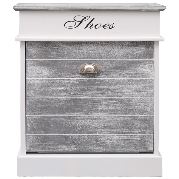 vidaXL Scarpiera Grigia 50x28x58 cm in Legno di Paulownia