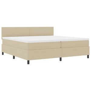 vidaXL Letto a Sorgente LED Grigio chiaro e bianco 200 x 200 cm