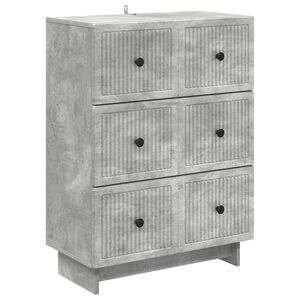 vidaXL Mobile con Cassetti Grigio Cemento 66 x 34,5 x 90 cm