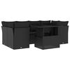 vidaXL Set Divani da Giardino con Cuscini 7pz Nero Polyrattan