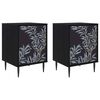 vidaXL Armadio da Notte DOKKUM 2 pz Rovere Nero 36 x 33 x 51 cm