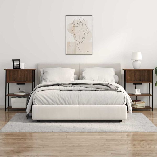 vidaXL Armadio da Notte Rovere Marrone 55 x 31 x 76 cm