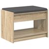 vidaXL Panca per ingresso con cuscino Rovere Sonoma 63 x 38 x 45 cm