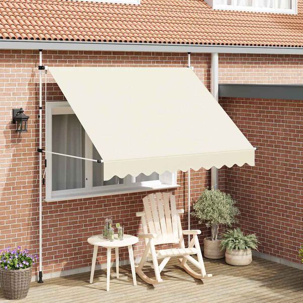 vidaXL Tenda da Sole Retrattile Manuale 250 cm Crema