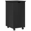 vidaXL Mobile con Ruote Nero 34 x 39 x 65,5 cm Legno di Pino Massello