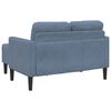 vidaXL Divano 2 Posti con Chaise longue a L Blu 125 cm in Lino