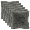 vidaXL Federa 6 pcs HEERLEN Grigio Chiaro 40 x 40 cm Fleece PV