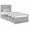 vidaXL Struttura del letto con cassetto Grigio Sonoma 90 x 190 cm