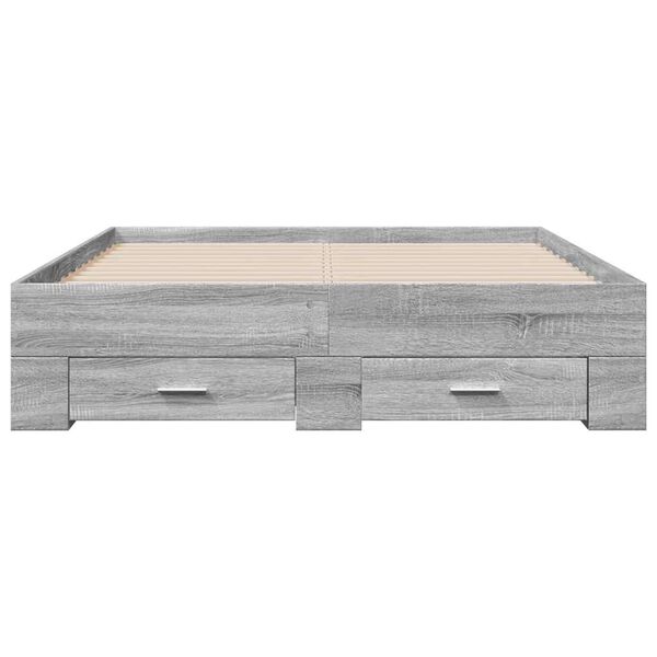 vidaXL Giroletto Cassetti Grigio Sonoma 135x190 cm Legno Multistrato