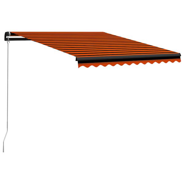 vidaXL Tenda da Sole Retrattile con LED 350x250 cm Arancione e Marrone