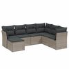 vidaXL Set Divani da Giardino 7pz con Cuscini Grigio Chiaro Polyrattan
