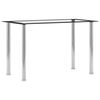 vidaXL Tavolo da Pranzo Nero e Trasparente 120x60x75cm Vetro Temperato