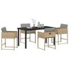 vidaXL Set da Pranzo per Giardino 5 pcs Beige polyrattan