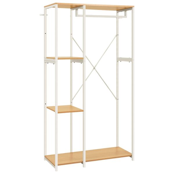 vidaXL Armadio Bianco e Rovere 90x40x167cm Metallo e Legno Multistrato