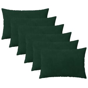 vidaXL Cuscino con cuscino HEERLEN 6 pz Verde Scuro Velluto
