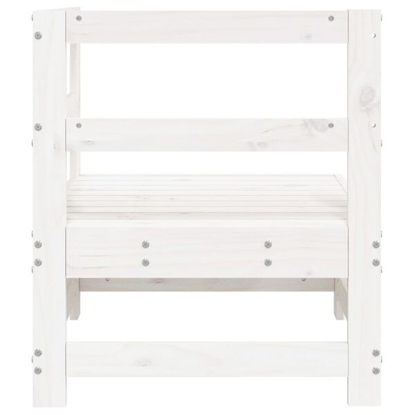 vidaXL Divano Angolare da Giardino Bianco in Legno Massello di Pino