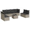 vidaXL Set Divano da Giardino 9pz con Cuscini Grigio Chiaro Polyrattan