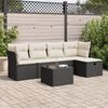 vidaXL Set Divano da Giardino 6 pz con Cuscini Nero in Polyrattan