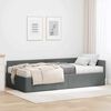 vidaXL Struttura Letto Angolare con Materasso 2 pcs Grigio Tessuto