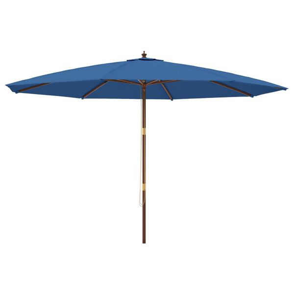 vidaXL Ombrellone da Giardino con Palo in Legno Azzurro 400x273 cm